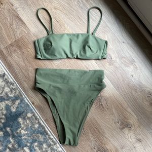 Aerie Bandeau and High Waisted Bikini